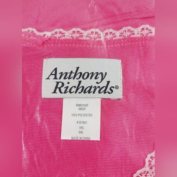 Amerimark Semi-transparent Silky V-neck Short Sleeve Nightie Lightweight Pink XL - Picture 7 of 9